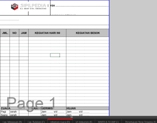 Form Laporan Project