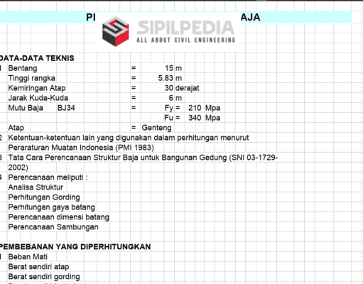 Perhitungan Atap Baja Ringan