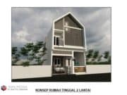 Gambar Rumah Lengkap_Gambar Konsep Rumah Tinggal 2 Lantai Ukuran 6×10 Meter