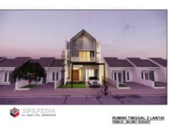 Gambar Rumah Lengkap_Gambar Konsep Rumah Tinggal 2 Lantai Ukuran 7×18 Mater