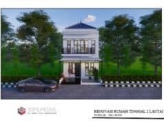 Gambar Rumah Lengkap_Gambar Renovasi Rumah Tinggal 2 Lantai Ukuran 6×8,5 Mater