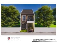Gambar Rumah Lengkap_RAB dan Gambar Konsep Rumah Tinggal 2 Lantai Ukuran 6×12 Mater