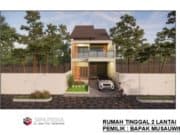Gambar Rumah Lengkap_Gambar Konsep Rumah Tinggal 2 Lantai Ukuran 6,8×24 Meter