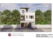 Gambar Rumah Lengkap_Gambar Konsep Rumah Tinggal 3 Lantai Ukuran 8,5×5 Meter