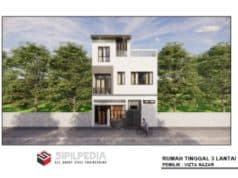 Gambar Rumah Lengkap_Gambar Konsep Rumah Tinggal 3 Lantai Ukuran 8,5×5 Meter