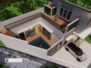Gambar Rumah Lengkap_Gambar Konsep Rumah Tinggal 2 Lantai Ukuran 9×12 Meter