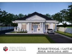 Gambar Rumah Lengkap_Gambar Konsep Rumah Tinggal 1 Lantai Ukuran 21×23 Meter