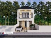 Gambar Rumah Lengkap_Gambar Konsep Rumah Tinggal 2 Lantai Ukuran 7,4×11 Meter