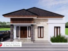 Gambar Rumah Lengkap_RAB dan Gambar Konsep Rumah Tinggal 1 Lantai Ukuran 10×15 Meter