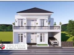 Gambar Rumah Lengkap_RAB dan Gambar Konsep Rumah Tinggal 2 Lantai Ukuran 12×11 Meter