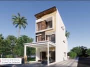 Gambar Rumah Lengkap_ Gambar Konsep Rumah Tinggal 3 Lantai Ukuran 6×20 Meter