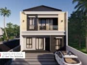 Gambar Rumah Lengkap_Gambar Konsep Rumah Tinggal 2 Lantai Ukuran 8×10 Meter