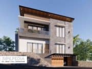 Gambar Rumah Lengkap_Gambar Konsep Rumah Tinggal 2 Lantai + Basement Ukuran 12×9 Meter