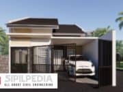 Gambar Rumah Lengkap_Gambar Konsep Rumah Tinggal 1 Lantai Ukuran 6×10 Meter