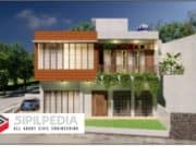 Gambar Rumah Lengkap_Gambar Konsep Rumah Tinggal 2 Lantai Ukuran 11×18 Meter