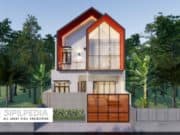 Gambar Rumah Lengkap_Gambar Konsep Rumah Tinggal 2 Lantai Ukuran 8×15 Meter