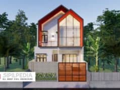 Gambar Rumah Lengkap_Gambar Konsep Rumah Tinggal 2 Lantai Ukuran 8×15 Meter