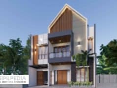 Gambar Rumah Lengkap_Gambar Konsep Rumah Tinggal 2 Lantai Ukuran 10×14 Meter
