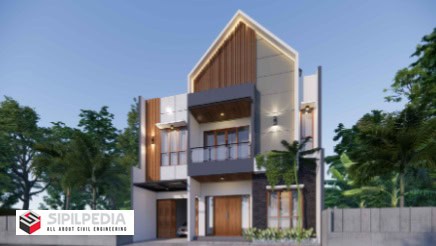 Gambar Rumah Lengkap_Gambar Konsep Rumah Tinggal 2 Lantai Ukuran 10×14 Meter