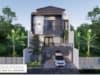 Gambar Rumah Lengkap_Gambar Konsep Rumah Tinggal 2,5 Lantai Ukuran 8×16 Meter
