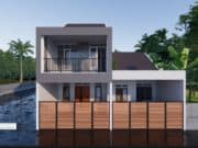 Gambar Rumah Lengkap_Gambar Konsep Rumah Tinggal 2 Lantai Ukuran 5×12 Meter