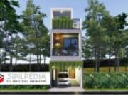 Gambar Rumah Lengkap_RAB dan Gambar Konsep Rumah Tinggal 2 Lantai+Rooftop Ukuran 3,5×10 Meter