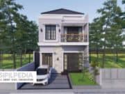 Gambar Rumah Lengkap_Gambar Konsep Rumah Tinggal 2 Lantai Ukuran 7,5×12 Meter