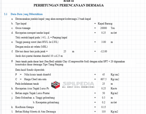 Perhitungan Perencanaan Dermaga