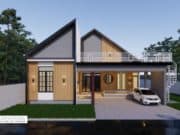Gambar Rumah Lengkap_Gambar Konsep Rumah Tinggal 1 Lantai Ukuran 14×30 Meter
