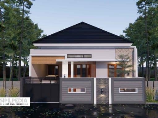 Gambar Rumah Lengkap_RAB dan Gambar Konsep Rumah Tinggal 1 Lantai Ukuran 10×20 Meter