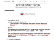 SPESIFIKASI TEKNIS PEMBANGUNAN RUMAH SEDERHANA TYPE 36