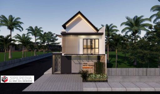 Gambar Rumah Lengkap_Gambar Konsep Villa 2 Lantai Ukuran 8×15 Meter