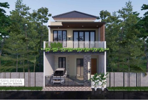 Gambar Rumah Lengkap_Gambar Konsep Rumah Tinggal 2 Lantai Ukuran 7×12 Meter