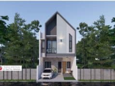 Gambar Rumah Lengkap_Gambar Konsep Rumah Tinggal 2 Lantai Ukuran 6×14 Meter