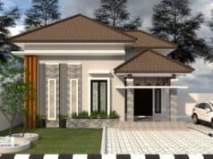 Gambar Rumah Lengkap_Gambar Konsep Rumah Tinggal 1 Lantai Ukuran 10×7 Meter