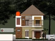 Gambar Rumah Lengkap_Gambar Konsep Rumah Tinggal 2 Lantai Ukuran 9×14.5 Meter