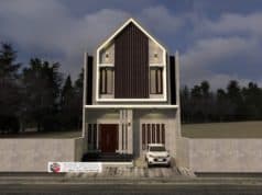 Gambar Rumah Lengkap_Gambar Konsep Rumah Tinggal 2 Lantai Ukuran 8×17 Meter