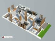 Gambar Rumah Lengkap_Gambar Konsep Denah Rumah Tinggal 1 Lantai Ukuran 7×14 Meter