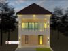 Gambar Rumah Lengkap_Gambar Konsep Rumah Tinggal 2 Lantai Ukuran 7,5×14,5 Meter