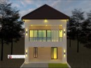 Gambar Rumah Lengkap_Gambar Konsep Rumah Tinggal 2 Lantai Ukuran 7,5×14,5 Meter