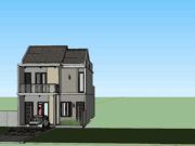 Gambar Rumah Lengkap_Gambar Konsep Rumah Tinggal 2 Lantai Ukuran 7×14 Meter
