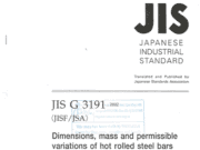 JIS-G 3191-2002 Dimensions, Mass and Permissible Variations of Hot Rolled Steel Bars and Bar in Coil