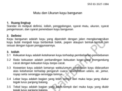 SNI 03-3527-1994 Mutu dan Ukuran Kayu Bangunan
