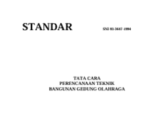 SNI 03-3647-1994 TATA CARA PERENCANAAN TEKNIK BANGUNAN GEDUNG OLAHRAGA