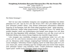 Menghitung Kebutuhan Besi pada Pekerjaan Bore Pile dan Strauss Pile