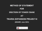 METHOD OF STATEMENT FOR ERECTION OF TOWER CRANE