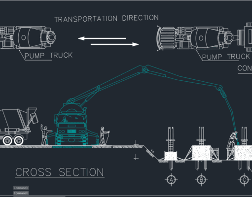 Gambar Detail Struktur dan Arsitektur_Gambar Concrete Pump (Pompa Beton)