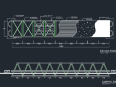 Gambar Detail Struktur dan Arsitektur_Gambar Jembatan Rangka Baja 7m x 45m Format DWG AutoCAD