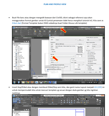 TUTORIAL AUTOCAD – PLAN AND PROFILE VIEW MENGGUNAKAN ETIKET ATAU KOP