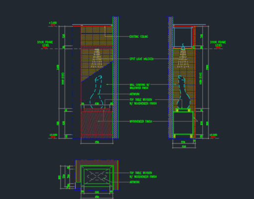 Gambar Detail Struktur dan Arsitektur_Gambar Interior art work padestal
